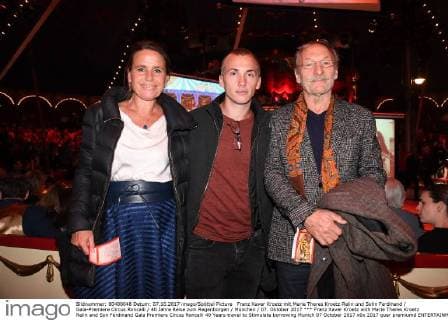 Franz Xaver Kroetz with Marie Theres Kroetz Relin and Son Ferdinand Gala Premiere Circus Roncalli 40 Years travel to Stimulate borrowing Munich 07 October 2017