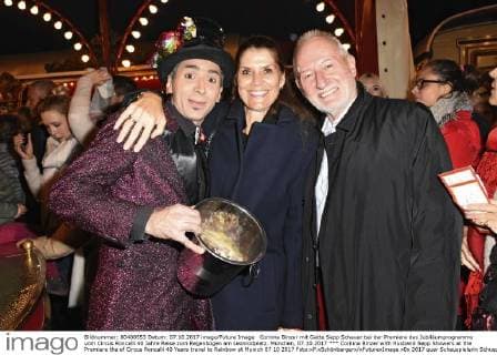 Corinna Binzer with Husband Sepp Showers at the Premiere the of Circus Roncalli 40 Years travel to Rainbow at Munich 07 10 2017 Foto:xP.xSchönbergerx xFuturexImage
