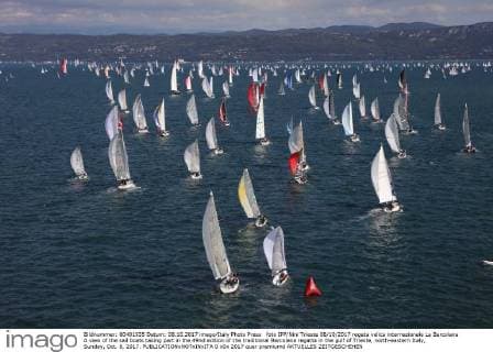 foto IPP Nini Trieste 08 10 2017 regata velica internazionale La Barcolana A view of the sail boats taking part in the 49nd edition of the traditional Barcolana regatta in the gulf of Trieste, north-eastern Italy, Sunday, Oct. 8, 2017.  0
