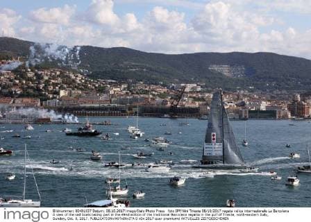 foto IPP Nini Trieste 08 10 2017 regata velica internazionale La Barcolana A view of the sail boats taking part in the 49nd edition of the traditional Barcolana regatta in the gulf of Trieste, north-eastern Italy, Sunday, Oct. 8, 2017.  0