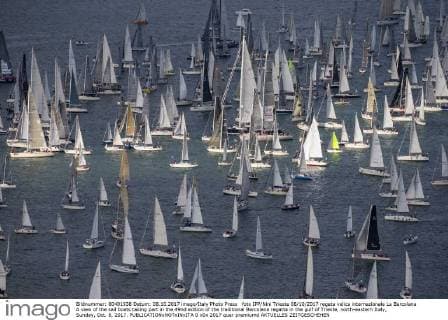 foto IPP Nini Trieste 08 10 2017 regata velica internazionale La Barcolana A view of the sail boats taking part in the 49nd edition of the traditional Barcolana regatta in the gulf of Trieste, north-eastern Italy, Sunday, Oct. 8, 2017.  0