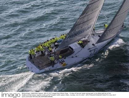 A view of the sail boats taking part in the 49nd edition of the traditional Barcolana regatta in the gulf of Trieste, north-eastern Italy, Sunday, Oct. 8, 2017. (IPP)  0