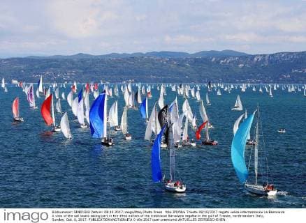 foto IPP Nini Trieste 08 10 2017 regata velica internazionale La Barcolana A view of the sail boats taking part in the 49nd edition of the traditional Barcolana regatta in the gulf of Trieste, north-eastern Italy, Sunday, Oct. 8, 2017.  0