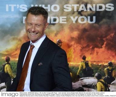 Cast member James Badge Dale attends the premiere of the motion picture biographical drama Only the Brave at the Regency Village Theatre in the Westwood section of Los Angeles on October 8, 2017. Storyline: Based on the true story of the Granite Mountain Hotshots, a group of elite firefighters who risk everything to protect a town from a historic wildfire.  LAP2017100821 JIMxRUYMEN