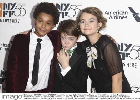 Jaden Michael Oakes Fegley and MILLICENT Simmonds Egg the Premiere from WONDER STRUCK on the 55 New York Film Festival in the Alice Tully Hall New York 07 10 2017 Foto:xT.xKingx xFuturexImage