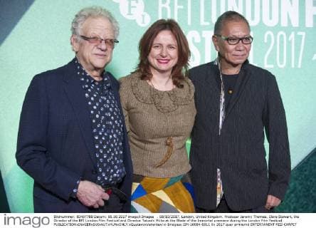 . 08 10 2017. London, United Kingdom. Producer Jeremy Thomas, Clare Stewart, the Director of the BFI London Film Festival and Director Takashi Miike at the Blade of the Immortal premiere during the London Film Festival.  xGustavoxValientex xi-Imagesx IIM-16084-0011