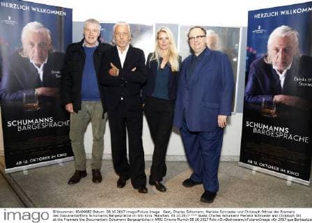 Guest Charles Schumann Marieke Schroeder and Christoph Ott at the Premiere the Documentary Schumann Bargespräche in ARRI Cinema Munich 08 10 2017 Foto:xD.xBedrosianx xFuturexImage