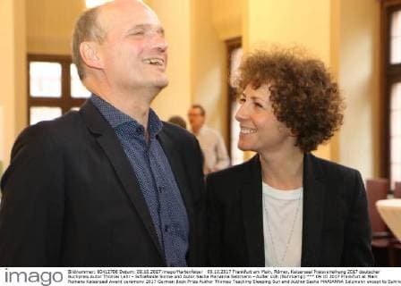 09 10 2017 Frankfurt at Main Romans Kaisersaal Award ceremony 2017 German Book Prize Author Thomas Teaching Sleeping Sun and Author Sasha MARIANNA Salzmann except to Suhrkamp