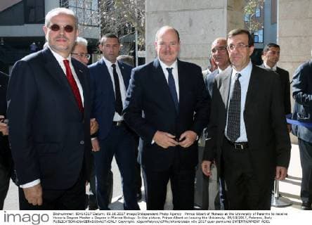 Prince Albert of Monaco at the University of Palermo to receive Honoris Degree Master s Degree in Marine Biology. In the picture, Prince Albert on leaving the University. 09 10 2017, Palermo, Italy  Copyright: xIgorxPetyxx xIPAx xKontrolabx