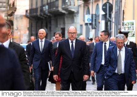 Prince Albert of Monaco in Palermo for the Degree Honoris Causa, around the city. In the picture, Prince Albert II of Monaco in Palermo walked through the streets of the old town. 09 10 2017, Palermo, Italy  Copyright: xIgorxPetyxx xIPAx xKontrolabx