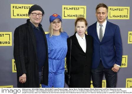 Rainer Bock Rutgers Birgit Minichmayr and Tom Wlaschiha at the Premiere Dengler the Protective Hand on the 25 Film Festival Hamburg 2017 in Cinemaxx Dammtor Hamburg 09 10 2017 Foto:xC.xTamckex xFuturexImage