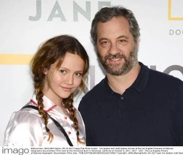 Iris Apatow and Judd Apatow arrives at the Los Angeles Premiere of National Geographic Documentary Films Jane at the Hollywood Bowl in Hollywood, California on October 9, 2017. 2017 - USA - The Los Angeles Preiere of National Geographic Documentary Films Jane .  Copyright: xBillyxBennightxIIx