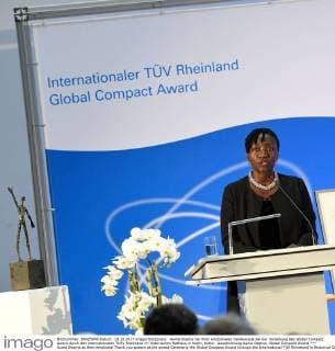 Auma Obama at their emotional Thank you speech at the award Ceremony the Global Compact Award through the International TÜV Rhineland in Historical City Hall in Cologne Culture Award Auma Obama Global Compact Award xPW002F2Px