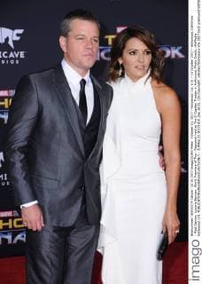 October 10, 2017 - Hollywood, CA, U.S. - 10 October 2017 - Hollywood, California - Matt Damon, Luciana Barroso. World Premiere of Thor: Ragnarok held at The El Capitan Theater in Hollywood. Photo Credit: AdMedia Hollywood U.S. - ZUMAa123 20171010_zaa_a123_115 Copyright: xBirdiexThompsonx