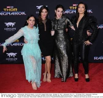 October 10, 2017 - Hollywood, CA, U.S. - 10 October 2017 - Hollywood, California - Chloe Bennett, Natalia Cordova-Buckley, Elizabeth Henstridge, Ming-Na Wen. World Premiere of Thor: Ragnarok held at The El Capitan Theater in Hollywood. Photo Credit: AdMedia Hollywood U.S. - ZUMAa123 20171010_zaa_a123_144 Copyright: xBirdiexThompsonx