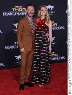 October 10, 2017 - Hollywood, CA, U.S. - 10 October 2017 - Hollywood, California - Chris Hardwick, Lydia Hearst. World Premiere of Thor: Ragnarok held at The El Capitan Theater in Hollywood. Photo Credit: AdMedia Hollywood U.S. - ZUMAa123 20171010_zaa_a123_161 Copyright: xBirdiexThompsonx