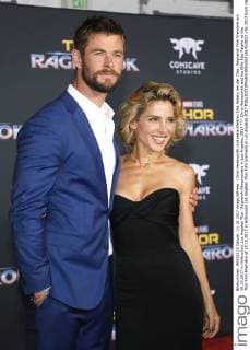 Chris Hemsworth and his Wife Elsa Pataky at the Thor Film Premiere at 10 10 2017 in Hollywood Los Angeles Thor Film premiere in Los Angeles 2017