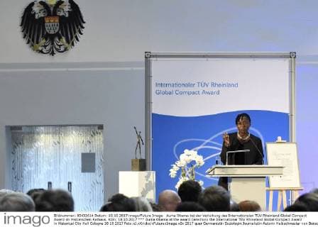Auma Obama at the award Ceremony the International TÜV Rhineland Global Compact Award in Historical City Hall Cologne 10 10 2017 Foto:xJ.xKrickx xFuturexImage