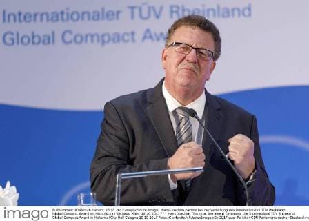 Hans Joachim Thumb at the award Ceremony the International TÜV Rhineland Global Compact Award in Historical City Hall Cologne 10 10 2017 Foto:xC.xHardtx xFuturexImage