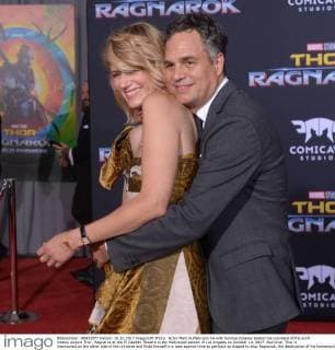 Actor Mark Ruffalo and his wife Sunrise Coigney attend the premiere of the sci-fi motion picture Thor: Ragnarok at the El Capitan Theatre in the Hollywood section of Los Angeles on October 10, 2017. Storyline: Thor is imprisoned on the other side of the universe and finds himself in a race against time to get back to Asgard to stop Ragnarok, the destruction of his homeworld and the end of Asgardian civilization, at the hands of an all-powerful new threat, the ruthless Hela.  LAP2017101055 JIMxRUYMEN