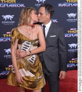 Actor Mark Ruffalo and his wife Sunrise Coigney attend the premiere of the sci-fi motion picture Thor: Ragnarok at the El Capitan Theatre in the Hollywood section of Los Angeles on October 10, 2017. Storyline: Thor is imprisoned on the other side of the universe and finds himself in a race against time to get back to Asgard to stop Ragnarok, the destruction of his homeworld and the end of Asgardian civilization, at the hands of an all-powerful new threat, the ruthless Hela.  LAP2017101054 JIMxRUYMEN