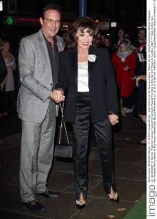 Joan Collins and her Husband Percy Gibson at the Young Frankenstein Musical Premiere at 10 10 2017 in Garrick Theatre in London Young Frankenstein Musical Premiere AT The Garrick Theatre in London 2017
