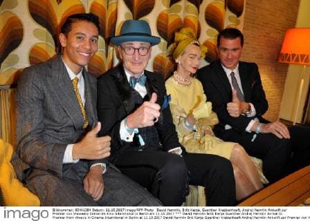 David Hermlin Britt Kanja Guenther Andrej Hermlin Arrival to Premier from Always in Cinema Interntional in Berlin at 11 10 2017
