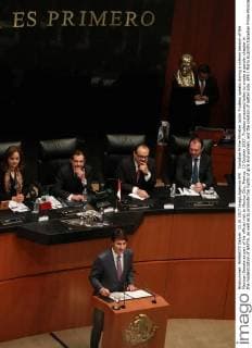 Canadian Prime Minister Justin Trudeau speaks during a solemn session of the Mexican Senate as part of his official visit to Mexico City, Mexico, 13 October 2017. Trudeau proposed today to create a gender chapter in the modernization of NAFTA, as well as to promote the rights of girls and women, and the creation of better jobs. EFE Mario Guzmán Canadian Prime Minister visits Mexico !ACHTUNG: NUR REDAKTIONELLE NUTZUNG!  Copyright: xMarioxGuzmánx MEX10 20171013-636435225114644967