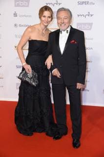 Karel God with Wife Ivana at Golden Hen 2017 in the trade Fair Leipzig at 13 10 2017 Red Carpet