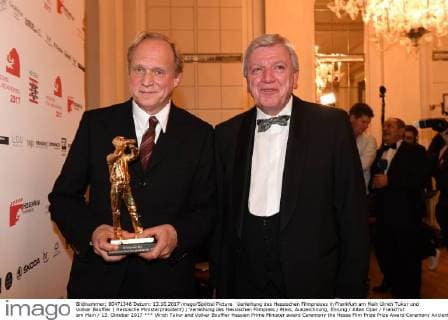 Ulrich Tukur and Volker Bouffier Hessian Prime Minister award Ceremony the Hesse Film Prize Prize Award Ceremony Ancients Opera at Main 13 October 2017