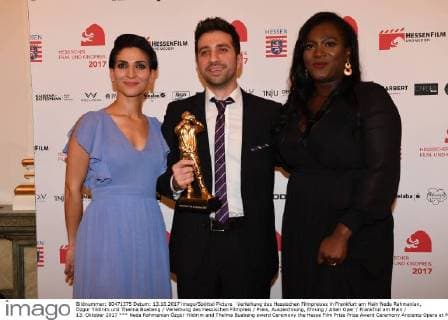 Neda Rahmanian Özgür Yildirim and Thelma Buabeng award Ceremony the Hesse Film Prize Prize Award Ceremony Ancients Opera at Main 13 October 2017