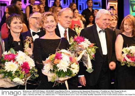 Margarita Broich Ulrich Tukur and Volker Bouffier Hessischer Prime Minister award Ceremony the Hesse Film Prize Prize Award Ceremony Ancients Opera at Main 13 October 2017