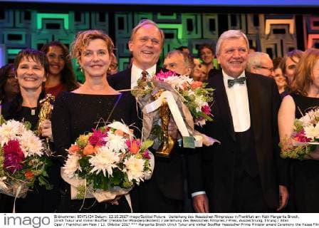 Margarita Broich Ulrich Tukur and Volker Bouffier Hessischer Prime Minister award Ceremony the Hesse Film Prize Prize Award Ceremony Ancients Opera at Main 13 October 2017