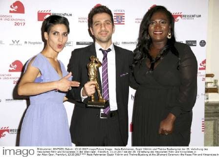 Neda Rahmanian Özgür Yildirim and Thelma Buabeng at the 28 award Ceremony the Hesse Film and Kinopreises in the Ancients Opera Frankfurt 13 10 2017 at the 28 award Ceremony the Hesse Film and Kinopreises in the Ancients Opera Frankfurt 13 10 2017 Foto:xP.xBackx xFuturexImage