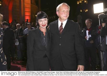 Ulrich Tukur with Wife Catherine John at the 28 award Ceremony the Hesse Film and Kinopreises in the Ancients Opera Frankfurt 13 10 2017 Foto:xP.xBackx xFuturexImage