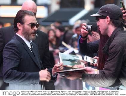 American actor Joaquin Phoenix attends the Headline Gala Screening & UK Premiere of You Were Never Really Here during the 61st BFI London Film Festival in London. OCTOBER 14th 2017  RHDx172428