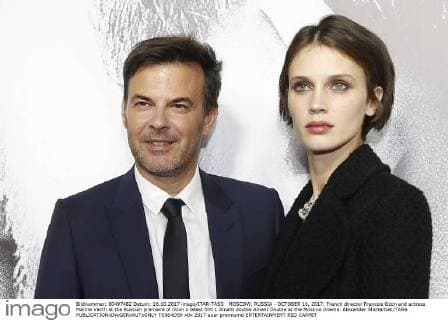 MOSCOW, RUSSIA - OCTOBER 16, 2017: French director Francois Ozon and actress Marine Vacth at the Russian premiere of Ozon s latest film L Amant double Amant Double at the Moskva cinema. Alexander Shcherbak TASS  TS064D59