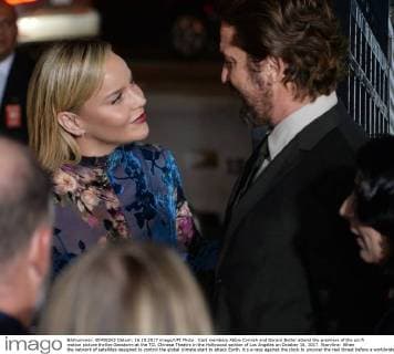 Cast members Abbie Cornish and Gerard Butler attend the premiere of the sci-fi motion picture thriller Geostorm at the TCL Chinese Theatre in the Hollywood section of Los Angeles on October 16, 2017. Storyline: When the network of satellites designed to control the global climate start to attack Earth, it s a race against the clock to uncover the real threat before a worldwide geostorm wipes out everything and everyone.  LAP2017101620 JIMxRUYMEN