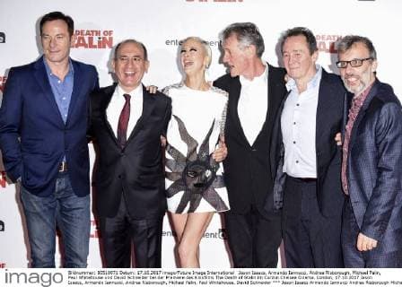 Jason Isaacs Armando Iannucci Andrea Risborough Michael Palin Paul White House and David Schneider at the Premiere the Cinema The Death of Stalin in Curzon Chelsea Cinema London 17 10 2017 Jason Isaacs Armando Iannucci Andrea Risborough Michael Palin Paul White House David Schneider  Foto:xS.xVasx xFuturexImage