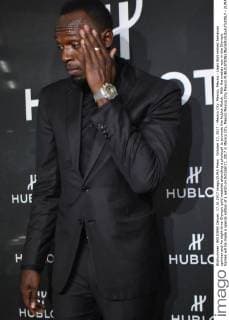 October 17, 2017 - Mexico City, Mexico, Mexico - Usain Bolt retired Jamaican sprinter and An eight-time Olympic gold medalist attending a photocall to promote the Hublot Watch. With the medals won in the Olympic Games will be made a special edition of a watch on October17, 2017 in Mexico City, Mexico Mexico City Mexico  - ZUMAn230 20171017_zaa_n230_354 Copyright: xCarlosxTischlerx