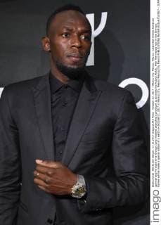 October 17, 2017 - Mexico City, Mexico, Mexico - Usain Bolt retired Jamaican sprinter and An eight-time Olympic gold medalist attending a photocall to promote the Hublot Watch. With the medals won in the Olympic Games will be made a special edition of a watch on October17, 2017 in Mexico City, Mexico Mexico City Mexico  - ZUMAn230 20171017_zaa_n230_347 Copyright: xCarlosxTischlerx