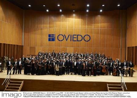19-10-2017 Oviedo Queen Letizia and King Felipe during the 26th Musical Week concert at the Principe Felipe Auditorium ahaead of the Princess of Asturias Awards 2017 ceremony in Oviedo. No Spain (c) PPE Thorton Oviedo Spain  Copyright: xPPE THORTONx