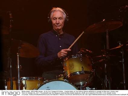 Charlie Watts of The Rolling Stones performs in concert at the new U Arena near Paris on October 19, 2017. The concert was the inaugural event at the modern stadium, which, at a capacity of 40,000, is the largest arena in Europe.  PAR201710197026 DAVIDxSILPA