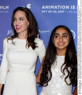October 20, 2017 - Hollywood, CA, U.S. - 20 October 2017 - Hollywood, California - Angelina Jolie and Saara Chaudry. Ã¢â‚¬oeThe BreadwinnerÃ¢â‚¬Â U.S. Premiere held at the TCL Chinese 6 Theatre in Hollywood. Photo Credit: AdMedia Hollywood U.S. - ZUMAa123 20171020_zaa_a123_157 Copyright: xAdmediax