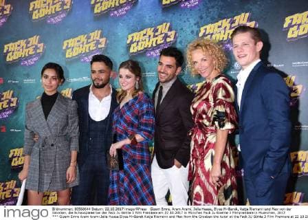Gizem Emre Aram Arami Jella Haase Elyas M«Barek Katja Riemann and Max from the Groeben the Actor at the Fack JU Göhte 3 Film Premiere at 22 10 2017 in Munich Fack JU Goehte 3 Film premiere in Munich 2017