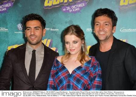 Main actors Elyas M Barek plays the Teacher Zeki Mueller Actress Jella Haase Actress the Chantal Ackermann Bora Dagtekin at the World premiere from Fack JU Göhte 3 Munich Germany 22 10 2017 Cinema World premiere Fack JU Göhte 3 xklx