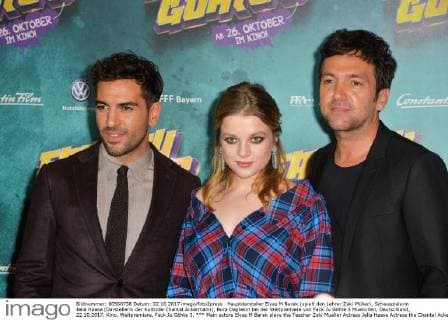 Main actors Elyas M Barek plays the Teacher Zeki Mueller Actress Jella Haase Actress the Chantal Ackermann Bora Dagtekin at the World premiere from Fack JU Göhte 3 Munich Germany 22 10 2017 Cinema World premiere Fack JU Göhte 3 xklx