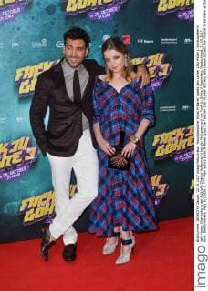 Main actors Elyas M Barek plays the Teacher Zeki Mueller Actress Jella Haase Actress the Chantal Ackermann at the World premiere from Fack JU Göhte 3 Munich Germany 22 10 2017 Cinema World premiere Fack JU Göhte 3 xklx