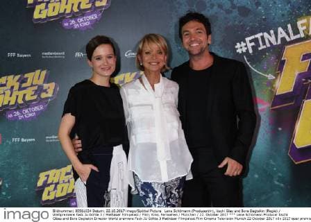 Lena Schömann Producer Uschi Glass and Bora Dagtekin Director World premiere Fack JU Göhte 3 Mathäser Filmpalast Film Cinema Television Munich 22 October 2017