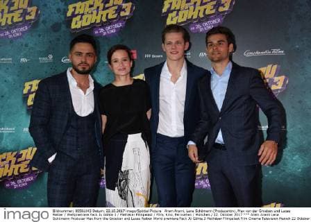 Aram Arami Lena Schömann Producer Max from the Groeben and Lucas Reiber World premiere Fack JU Göhte 3 Mathäser Filmpalast Film Cinema Television Munich 22 October 2017